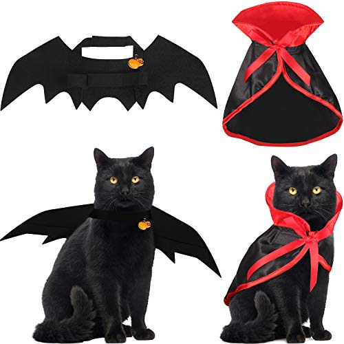 4 piezas de disfraz de gato de Halloween para disfraz de gato con campanas de calabaza para disfraz de mascota de Halloween
