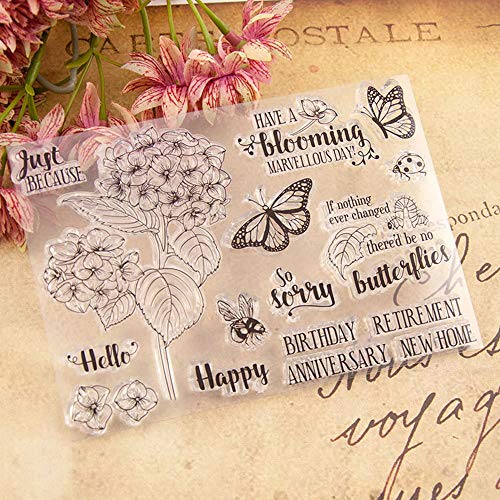 4 Piezas Primavera Tema Sello de Silicona Transparente Sello de Goma Transparente para DIY Scrapbook Álbum de Fotos Papel