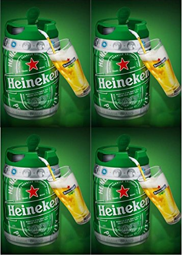 4 x 5 l Barril con grifo (de Heineken draught Keg 5%