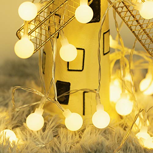 40 LED 16ft Cadena Luces, Impermeable, luz blanca cálida, Fulighture Decorativas Guirnaldas Luminosas para Exterior,Interior, Jardines, Casas, Boda, Fiesta de Navidad