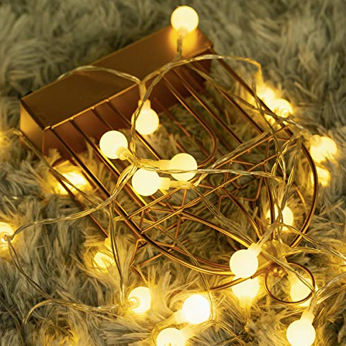 40 LED 16ft Cadena Luces, Impermeable, luz blanca cálida, Fulighture Decorativas Guirnaldas Luminosas para Exterior,Interior, Jardines, Casas, Boda, Fiesta de Navidad
