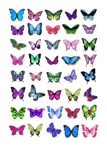 40 x Cakeshop decoración para pasteles comestibles en forma de Mariposas de color Colores mezclados