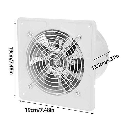 40W Ventilador de escape montado en la pared Extractor de bajo ruido Ventilador Ventilador Ventilador de flujo de escape axial para Baño Cocina Garaje, 6 pulgadas (White)
