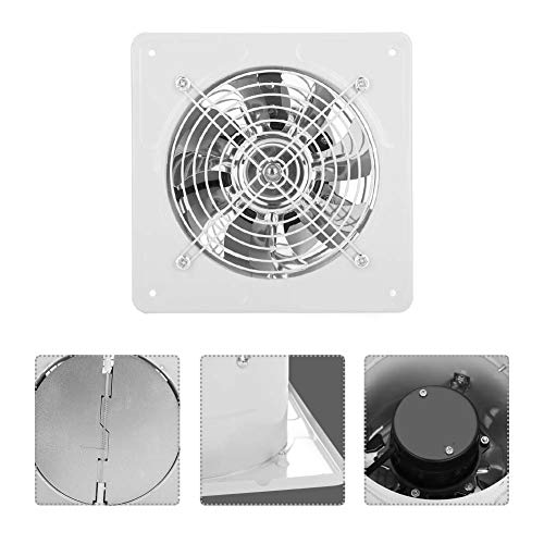 40W Ventilador de escape montado en la pared Extractor de bajo ruido Ventilador Ventilador Ventilador de flujo de escape axial para Baño Cocina Garaje, 6 pulgadas (White)