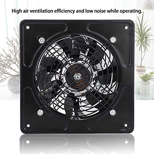 40W Ventilador de escape montado en la pared Extractor de bajo ruido Ventilador Ventilador Ventilador de flujo de escape axial para Baño Cocina Garaje, 6 pulgadas (Black)