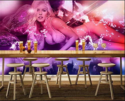 450x310cmHD Murales Papel tapiz Murales para paredes Murales para dormitorios, papel tapiz 3d Foto personalizada Etiqueta de pared no tejida DJ Discoteca KTV Hotel Sofá Fondo Mural de pared Papel