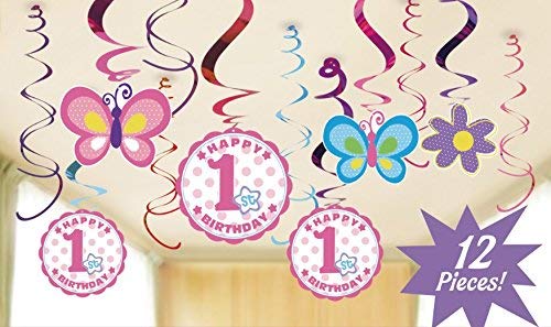 4everWithU Shandaar Primera Muchacha del cumpleaños Decoración del Remolino (Paquete de 12) FZC # 306