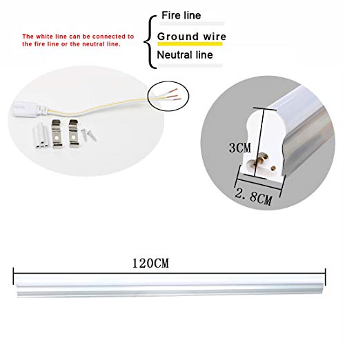4FT Tubos Fluorescentes LED Lámpara 1500LM 4000K T5 Lámparas Lluminación Gabinete Interior Luces Bar Garaje Sala de Conferencias Oficina Escuela Hospital Restaurantes Hoteles 18W 1pc