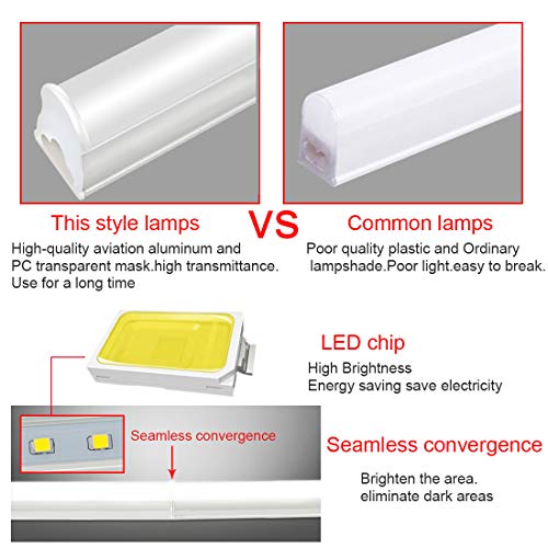4FT Tubos Fluorescentes LED Lámpara 1500LM 4000K T5 Lámparas Lluminación Gabinete Interior Luces Bar Garaje Sala de Conferencias Oficina Escuela Hospital Restaurantes Hoteles 18W 1pc