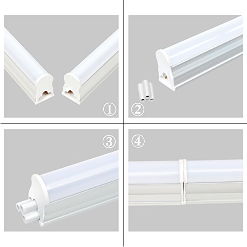 4FT Tubos Fluorescentes LED Lámpara 1500LM 4000K T5 Lámparas Lluminación Gabinete Interior Luces Bar Garaje Sala de Conferencias Oficina Escuela Hospital Restaurantes Hoteles 18W 1pc