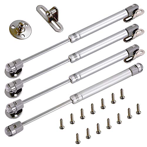 4pcs 120N / 12kg 270mm Pistones a Gas Muebles Cocina Amortiguador de Resorte Soporte de Compresión para Puertas Armario Muelle Puertas Elevables Bisagras Resortes Armario con Tornillos (4pcs 120N)