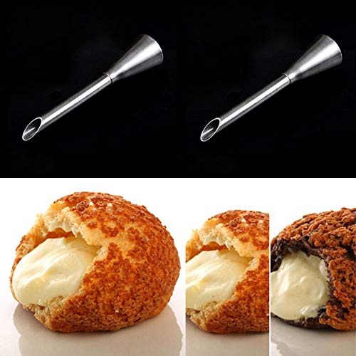 4Pcs Boquillas de tubería de hielo Consejos Postre Crema de mantequilla Cupcake Donuts Herramienta de relleno Boquilla de bocanada larga Punta Gadgets de decoración