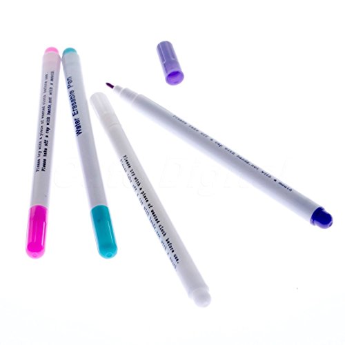 4pcs Stitch Marcadores Soluble Punto de cruz Agua borrable bolígrafos de tinta Tela Ojal las plumas de marca de bricolaje color al azar