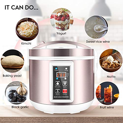 4YANG Fermentador de ajo Negro 5L Máquina de fermentación Inteligente Todo en uno Olla eléctrica de ajo Pote de ajo Negro Hecho en casa Sabor agridulce Antioxidante