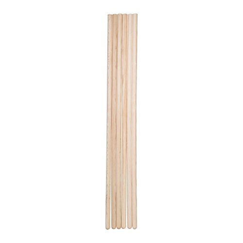 5 Palos de Madera de Pino. 100 cm largo y 2,2 cm diámetro. (Natural)