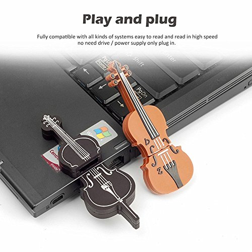【5 Piezas】 LEIZHAN Memoria USB 2.0 8GB Pendrive Silicona Impermeable Flash Drive Memorias Regalo para Niños-Instrumentos Musicales