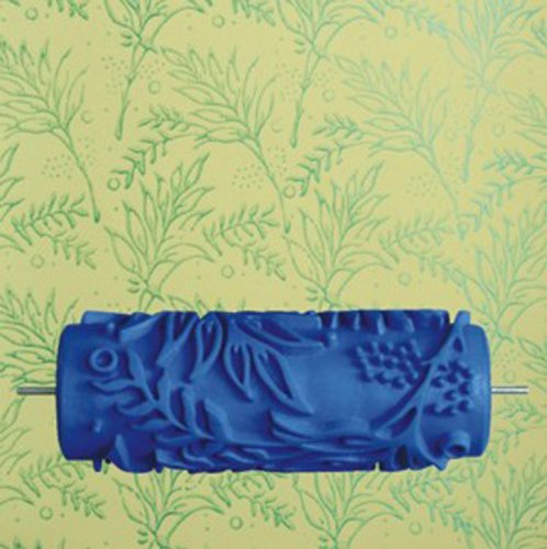 5 Pulgadas De Goma En Relieve Patrón De Flores Rodillo De Pintura Nuevo Rodillo De Pintura Decorativa Cepillo Herramientas De Bricolaje Azul - 6