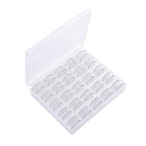 50 bobinas de plástico, levivo Bobina para máquina de coser, transparente, bobina de hilo inferior para máquinas de coser usuales, plastico transparente