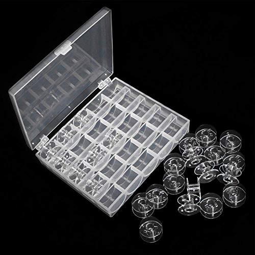 50 bobinas de plástico, levivo Bobina para máquina de coser, transparente, bobina de hilo inferior para máquinas de coser usuales, plastico transparente