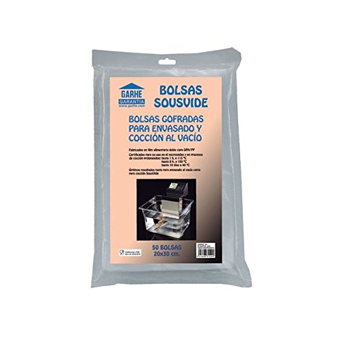 50 Bolsas gofradas para coccion y envasado al vacio 20x30 sous vide