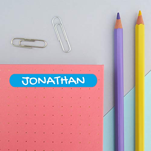 50 Etiquetas adhesivas para marcar objetos 6 x 1cm. Pegatinas para marcar libros y material escolar para guarderias y colegios (PALETA 14)