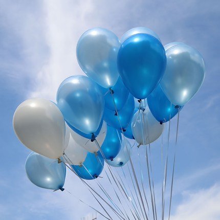 50 Globos Azul Blanco y Turquesa Brilante de 36 cm. Globos de Látex de 3,2g. por Helio. Decoraciones y Accesorios para Fiesta de Cumpleaño y Bautizo