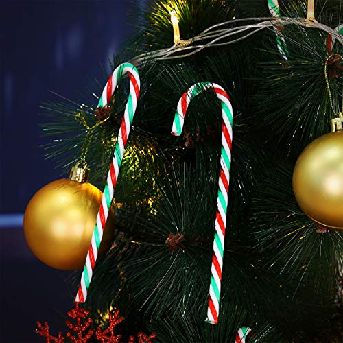 50 Piezas Bastón de Caramelo de Plástico de Navidad Adornos Colgante de Árbol de Navidad para Favores de Decoración de Fiesta de Vacaciones (Color 1)
