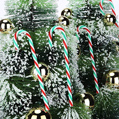 50 Piezas Bastón de Caramelo de Plástico de Navidad Adornos Colgante de Árbol de Navidad para Favores de Decoración de Fiesta de Vacaciones (Color 1)