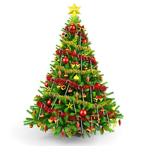 50 Piezas Bastón de Caramelo de Plástico de Navidad Adornos Colgante de Árbol de Navidad para Favores de Decoración de Fiesta de Vacaciones (Color 1)