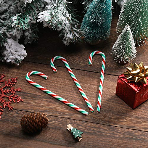 50 Piezas Bastón de Caramelo de Plástico de Navidad Adornos Colgante de Árbol de Navidad para Favores de Decoración de Fiesta de Vacaciones (Color 1)