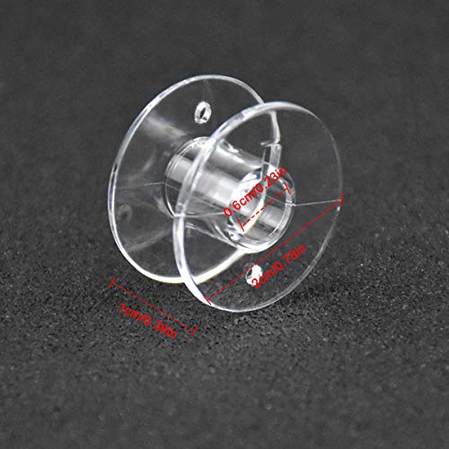 50 Piezas Bobinas para Máquina Coser, Bobinas Vacías de Plástico, Bobinas Universales Transparentes con Cinta de Medición Suave para Brother, Janome, Singer, Babylock Kenmore