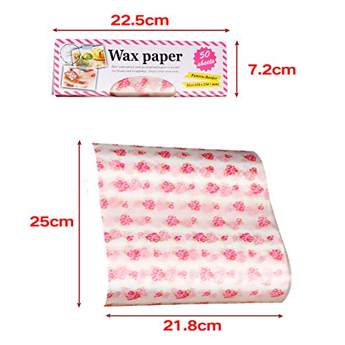50 piezas de papel encerado, papel de picnic para alimentos, papel a prueba de grasa, impermeable, papel de hamburguesa seco para cesta de alimentos de plástico, Types 4, Tamaño libre