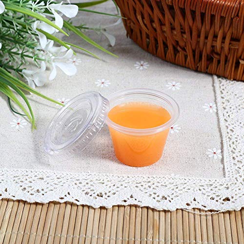 50 unidades - taza transparente de degustación, desechable, de plástico, para salsas, 1oz