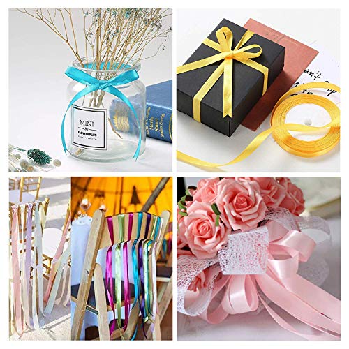 500 yardas Cinta de Raso, 20 Pack Colores Cinta de Raso Mezcla Rollo para Envolver Regalos, Decoración, Decoración Navideña