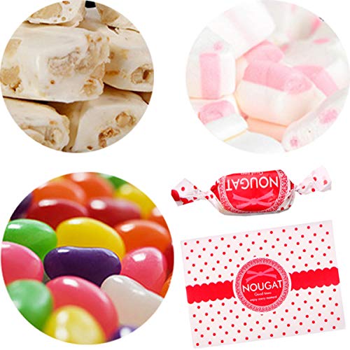 500PCS Bolsas Regalo Cumpleaños Liuer Bolsas Dulce Galletas Piscolabis Frutos Secos Caramelos Chocolate Papel Ideal para Bodas Fiestas de Navidad Envolver los Dulces Golosinas Galletas Chocolates
