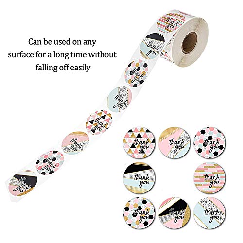 500Pcs Etiquetas de agradecimiento Etiqueta redonda para hornear Etiqueta autoadhesiva Etiquetas adhesivas redondas hechas a mano Etiquetas Decoración de rollo para regalos hechos en casa 1 pulgada