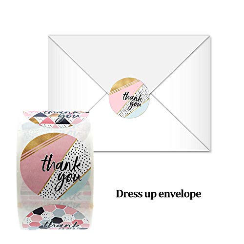 500Pcs Etiquetas de agradecimiento Etiqueta redonda para hornear Etiqueta autoadhesiva Etiquetas adhesivas redondas hechas a mano Etiquetas Decoración de rollo para regalos hechos en casa 1 pulgada