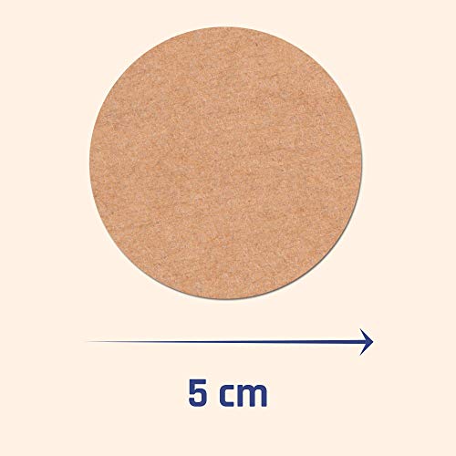 5cm Kraft Marrón Etiquetas Pegatinas Adhesivas redondas, 500 Piezas