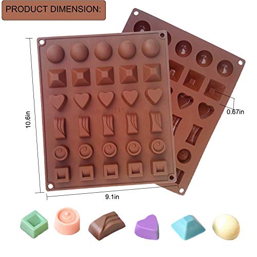 5pcs moldes de silicona para chocolate,Moldes de Bombones de Silicona, antiadherentes, antiroturas, proteínas y barra de energía, bandeja para cubitos de hielo, molde para dulces, molde de cocina