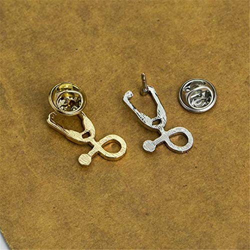 6 Estilo Broche Doctor Enfermera Estetoscopio Broches Esmalte Pin Denim Mujer Chaqueta Collar Insignia Pin Pin Chico Niña Oro