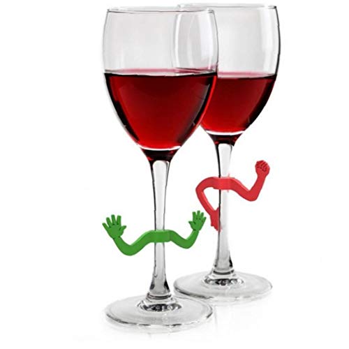 6 Piezas Copa De Vino Marca De Silicona Gesto Reconocedor De Vino Marcadores Drink De La Barra del Partido Decoración De La Mesa Uso En Hogar Color Azar