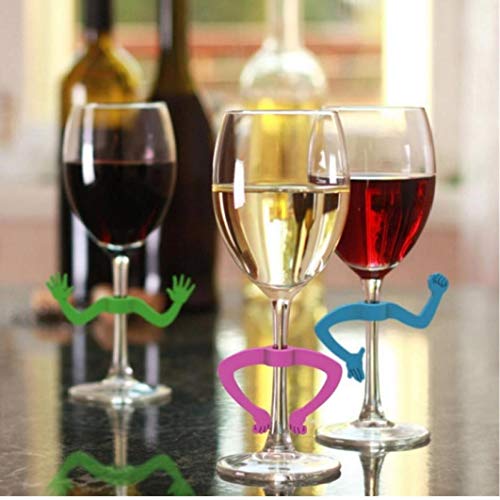 6 Piezas Copa De Vino Marca De Silicona Gesto Reconocedor De Vino Marcadores Drink De La Barra del Partido Decoración De La Mesa Uso En Hogar Color Azar