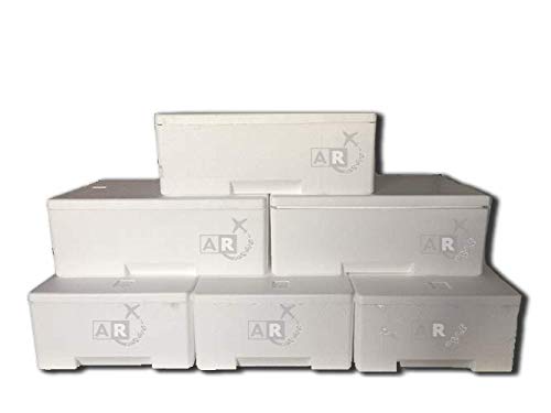 6 unidades – Caja térmica – Caja térmica de poliestireno – Caja térmica – Caja térmica – Transporte para alimentos – De 3/5/6/7/10/15/20/30 kg, 3 KG, Bianco