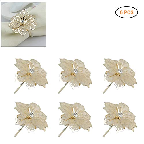 6 Unidades de Anillos de servilleta Ahuecan hacia Fuera Forma de Flor Servilletas Hebillas Titular Decoraciones de Mesa de Comedor