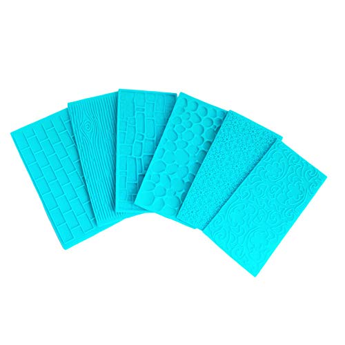 6 Unidades Moldes Plásticos Grabar Glaseado Diseños de Ladrillo, Madera, Adoquines y Piedras para Chocolate y Glaseado,Perfecto para Bordes de Bizcochos, Cupcakes y Galletas