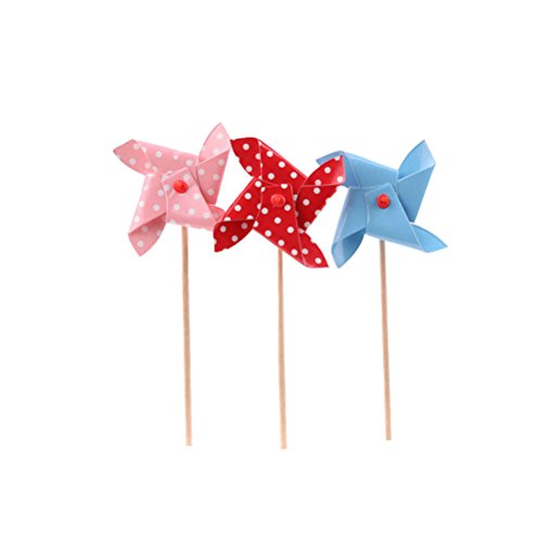 6 unids Surtido Colorido Mini Molino de Viento Pastel Cupcake Toppers Decoraciones de la Torta cumpleaños Aniversario Suministros de Fiesta de Boda