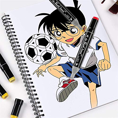60 Colores Marker Pen Set Dibujo Rotulador Animación Boceto Marcadores Set con Estuche de Transporte para Dibujar Colorear Resaltar y Subrayar (60 Pcs)