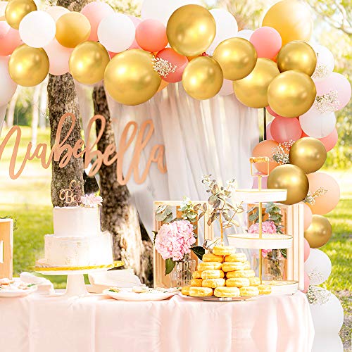 60 Piezas Globos Decoracion Cumpleaños Fiestas, 12" Dorado Globos de Colores Metalizados de Látex para Bodas Bodas Aniversario Graduacion Fiesta Baby Shower