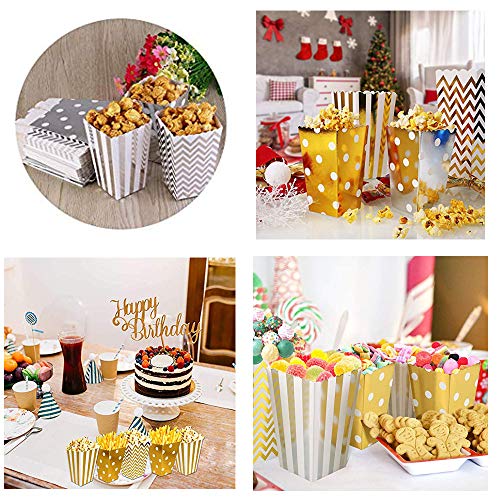 60Pcs Cajas de Palomitas de maíz, envases de Caramelos de cartón, Los Bocados del Partido, Las Palomitas y Los Regalos Bolsas de Fiesta, contenedores para el Regalo de Boda de Cumpleaños, 11.5x7cm