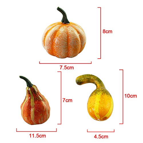 6/12 piezas falsas calabazas, simulación realista mezcla de calabazas artificiales de frutas vegetales falsas para Halloween Acción de Gracias, otoño cosecha decoración del hogar